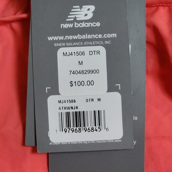 NEW BALANCE Women's Nylon Hooded Long Windbreaker - Sz M - NWT NEW - Picture 7 of 7